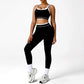 Wholesale faux two-piece sports bra + leggings