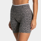 Wholesale Women's Seamless Leopard Print High-Waist Yoga Shorts