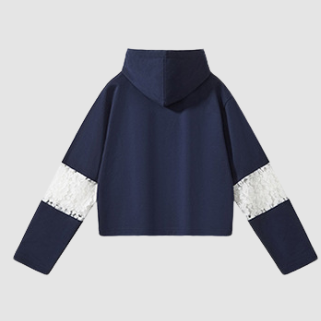 Wholesale Women’s Lace-Panel Hooded Sweatshirt – Fitted Cotton Blend