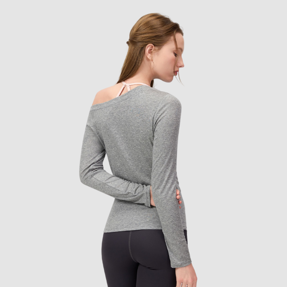 Wholesale Women's Lyocell Off-Shoulder Long-Sleeve Yoga Top