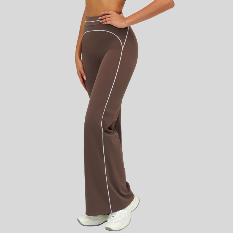 High-waisted contrasting loose wide-leg pants