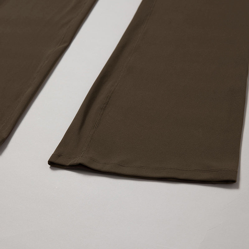 Cross-Back Sports Bra + Flared Leg Pants 2-Piece Set