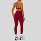 Strap sports bra+high-waisted leggings 2-piece set