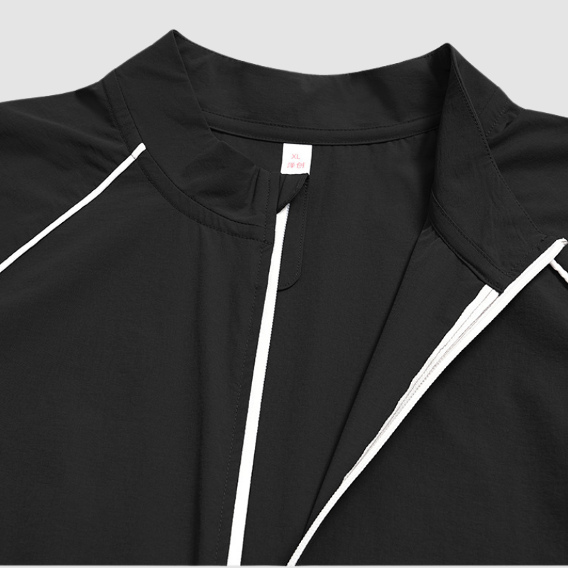 Wholesale Men Eco-friendly Recycled Contrast Color Zip-up Jacket