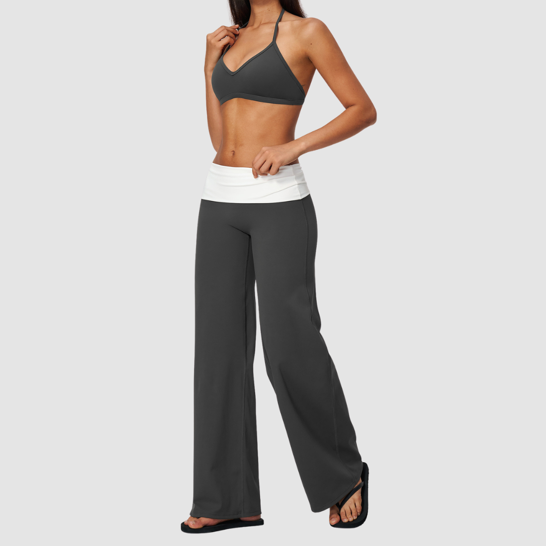 Wholesale Women’s Halter Sports Bra & Wide-Leg Yoga Pants Set