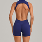 Wholesale Half zip Integrated hip lifting jumpsuit