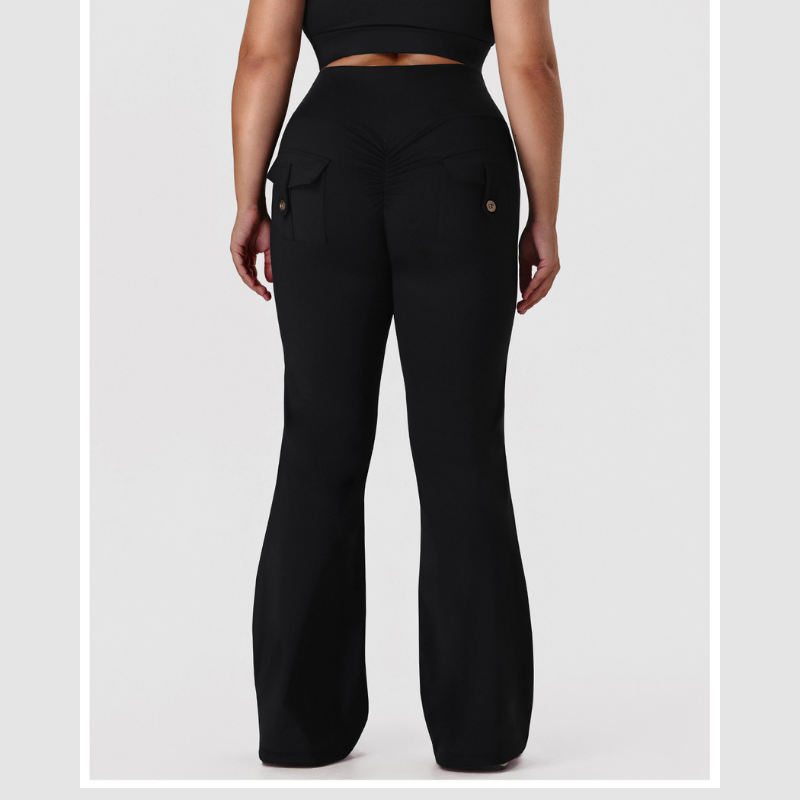 Wholesale high-waisted plus-size yoga flare pants