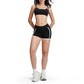 Lifting bra + high-waisted contrasting shorts 2-piece set