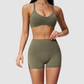 Wholesale Women's Sports Bra and Shorts Set – Creamy Brushed Fabric Fitness Set