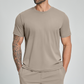 Wholesale Men's Drop-Shoulder Round-Neck Athletic T-Shirt – Breathable Workout Tee
