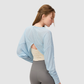 Wholesale Women's Slub-Texture Long-Sleeve Yoga Top – Loose Running Cover-Up