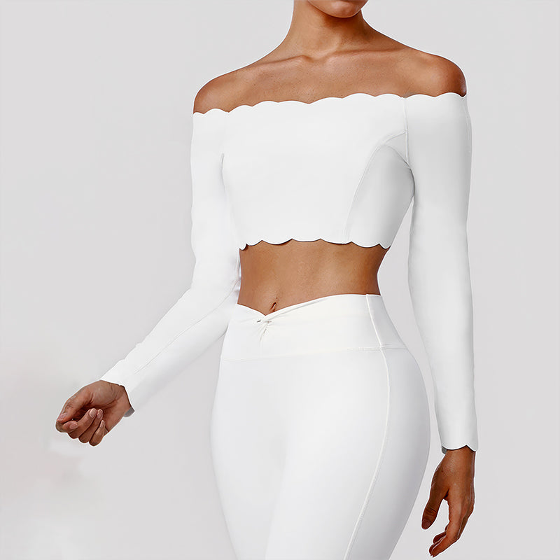 Wholesale off-the-shoulder long-sleeved tops
