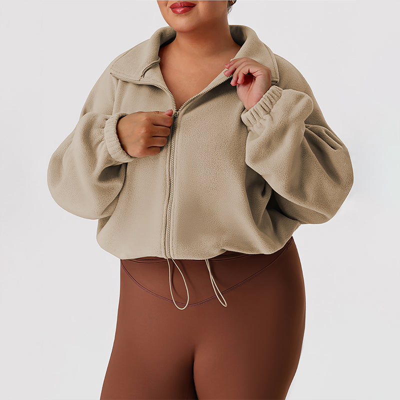 Wholesale plus-size loose-fitting fleece jacket