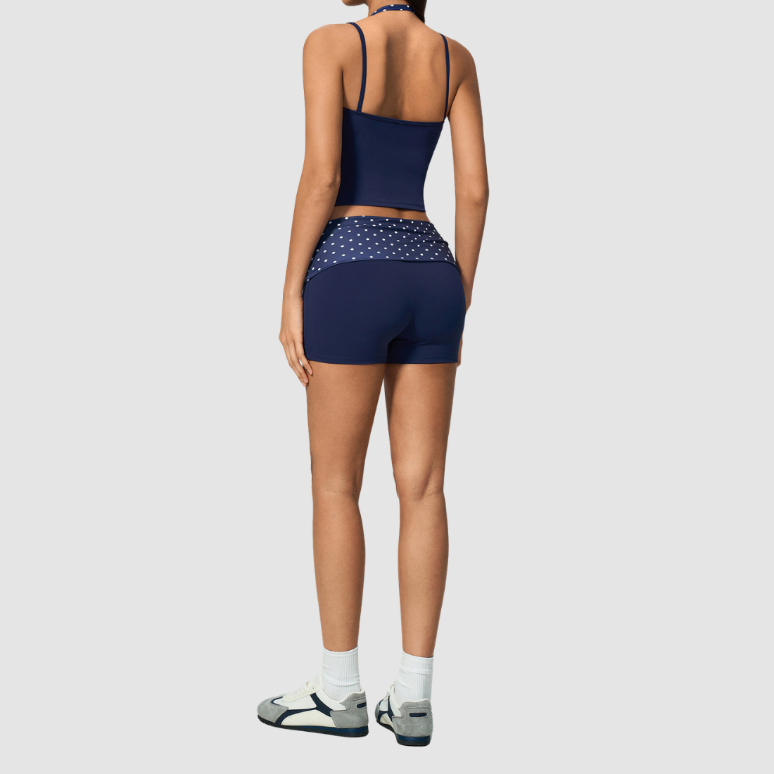 Wholesale Women’s Polka-Dot Racerback Tank & Shorts Yoga Set