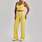 Wholesale Women's Peach Lift High Waist Flare Pants Yoga Set – Cross Back Sports Bra 0258