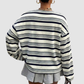 Wholesale Women's Striped  Loose Colorblock Long Sleeve Round-Neck Sweatshirt