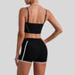 Faux two-piece bra + tight shorts 2-piece set