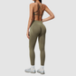 Wholesale Women's Cross-Back Seamless Yoga Set – Tummy Control High-Waist Sports Bra & Leggings