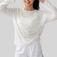 Wholesale Women's Side Drawstring Long Sleeve Yoga Top