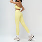 Halter-neck open-back sports bra + high-waisted leggings 2-piece set