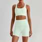 Wholesale Women's Quick-Dry Naked Feel Vest+Fitted Biker Shorts Yoga Set