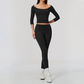 Wholesale Women High Elastic Slimming Mid sleeve T-shirt + High waist and hip lifting legging set