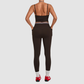 Wholesale Women's Retro Print Yoga Fake Two-Piece Vest+Flared-Leg Pants Set