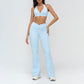 Halterneck backless bra + Flared pants 2-piece set