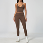 Wholesale Women's Deep-V Sleeveless Vest + Long Pants Yoga Set