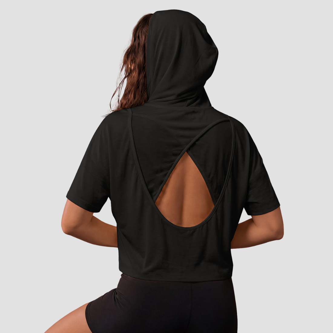 Wholesale Hooded Loose Yoga T-Shirt – Quick-Dry Short Sleeve Top