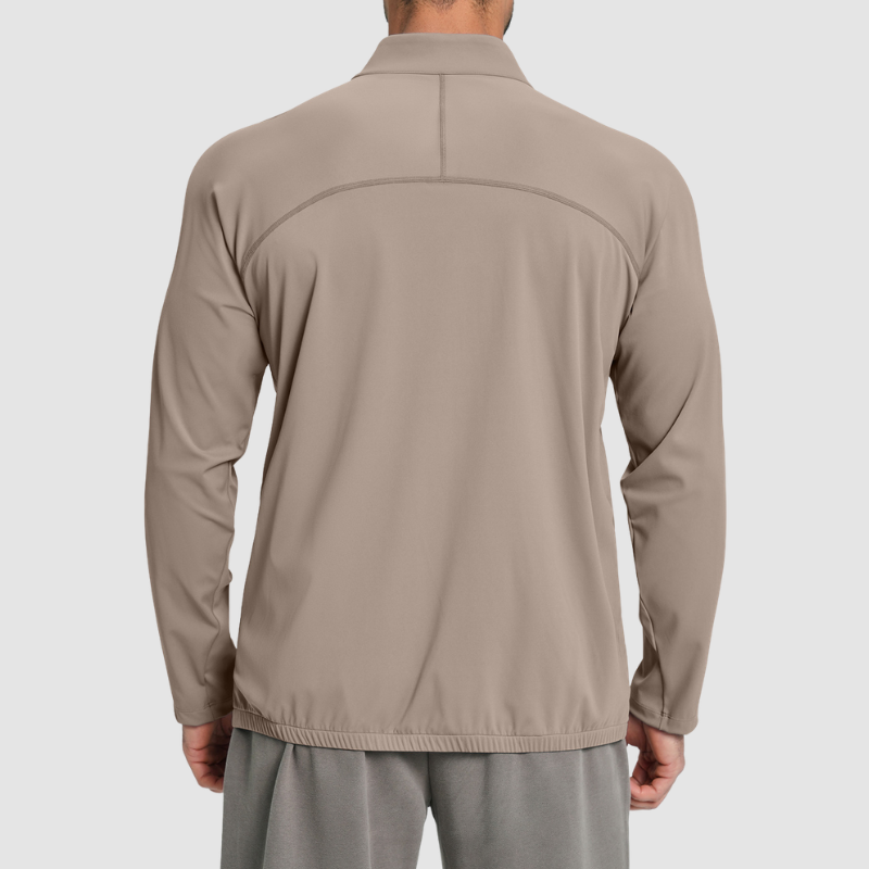 Wholesale Men's Mock Neck Long Sleeve Athletic Jacket – Moisture-Wicking Gym Fitness Training Outerwear