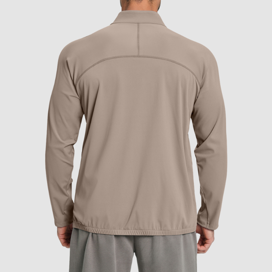 Wholesale Men's Mock Neck Long Sleeve Athletic Jacket – Moisture-Wicking Gym Fitness Training Outerwear