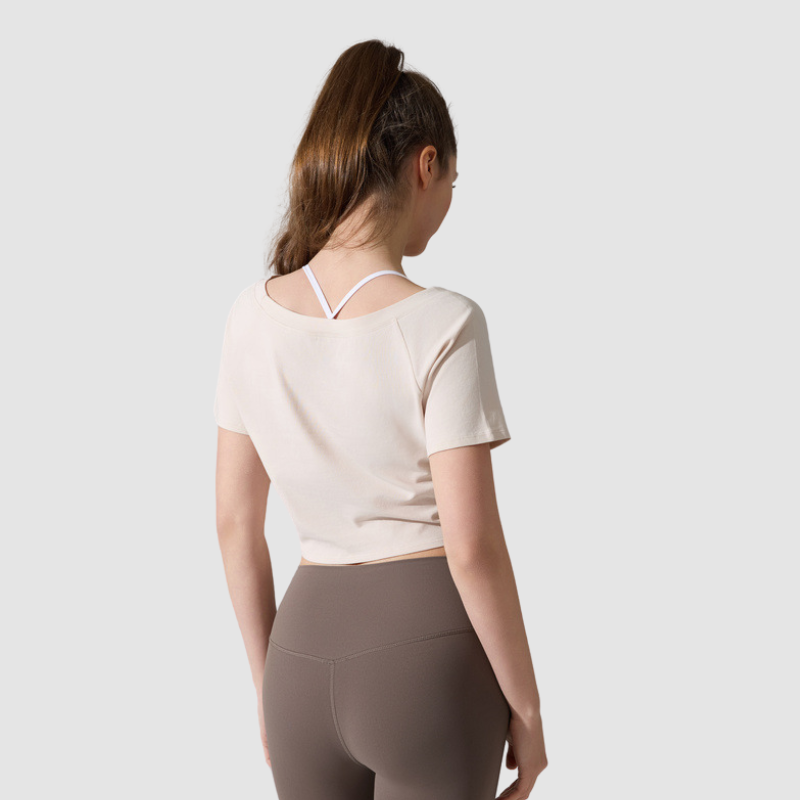 Wholesale quick drying Pilates fitness short-sleeved T-shirt