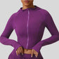 Slim fit cropped long-sleeved yoga jacket