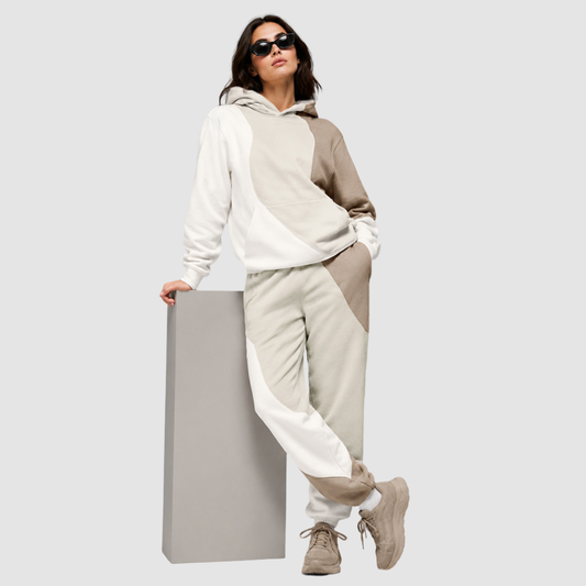Wholesale Women's Colorblock Hooded Sweatshirt & Jogger Pants Set