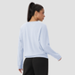 Women's Waffle Knit Crew Neck Long Sleeve Athletic T-Shirt