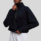 Half-Zip Stand Collar Fleece Sweatshirt