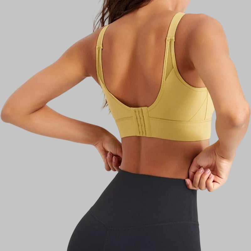 Strong support and push-up sports bra