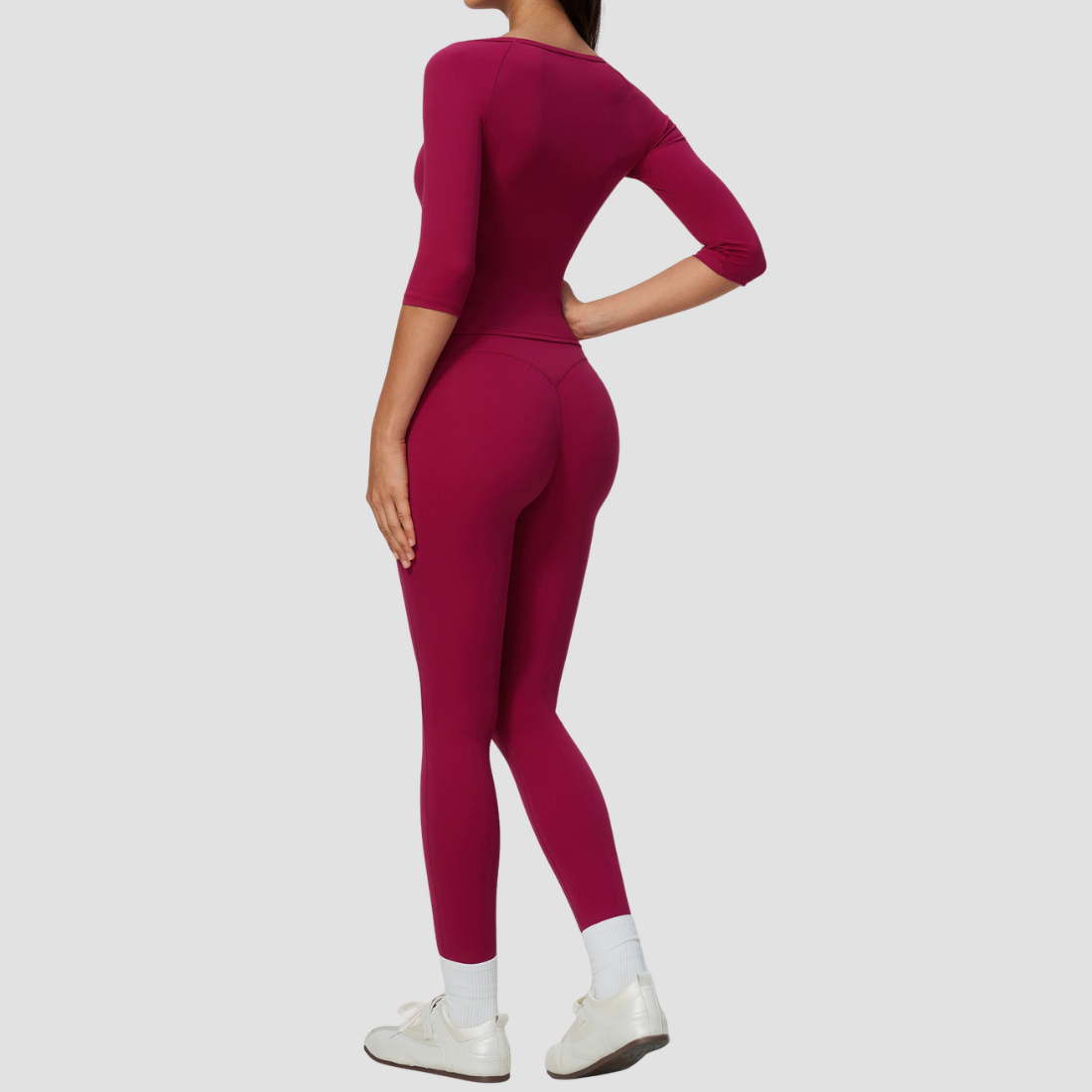 Wholesale Women's Mid-Sleeve Long Pants Yoga Set
