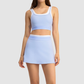 Wholesale Women's Contrast Stripe Halter Bra & Tennis Skirt Set – Sporty Two-Piece