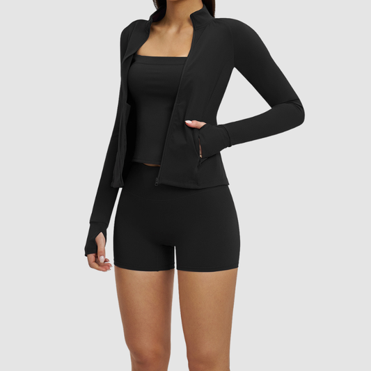 Wholesale Women's front-zip cardigan long-sleeved jacket | Wonderxfans bulk activewear