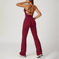 Snug-Fit Tank Top + Flared Leg Pants 2-Piece Set