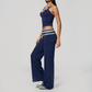 Wholesale Women's Polka Dot & Stripe Yoga Set Tank Top & Wide-Leg Pants w/ Chest Pad