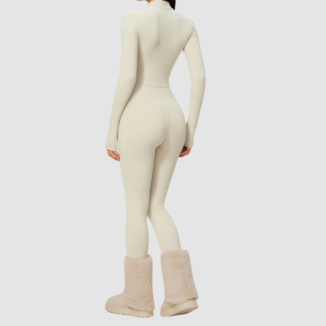 Wholesale Women's Fleece-Lined Yoga Overalls Sport Bodysuit