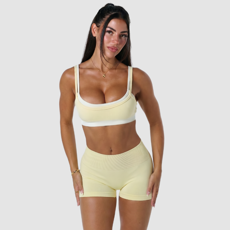 Faux two-piece Naked and beautiful back bra + quick-drying shorts set