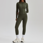 Women's Activewear Zip-up Long-Sleeve Jacket & Straight-Leg Pants Yoga Set