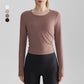 Slimming Round Neck Long-Sleeve Yoga Top