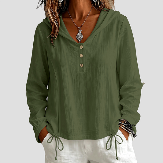 Wholesale Women's Fashion Casual Button Hooded Long Sleeve Shirt – European style fashion casual shirt