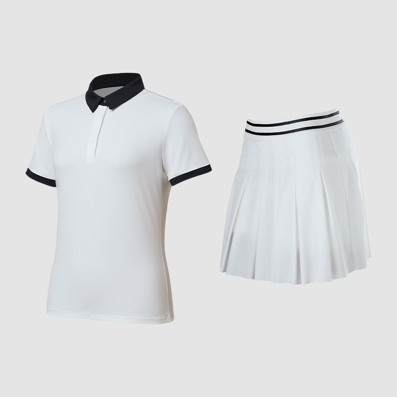 Wholesale Women's POLO Short Sleeve Pleated Skirt Set – 2-Piece Golf Tennis Athletic Outfit