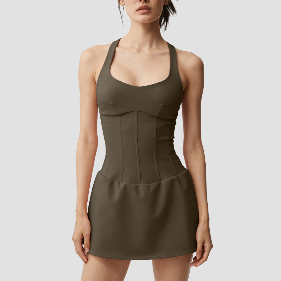 Wholesale Women's Tennis Dress with Built-in Shorts – Quick-Dry Anti-Exposure